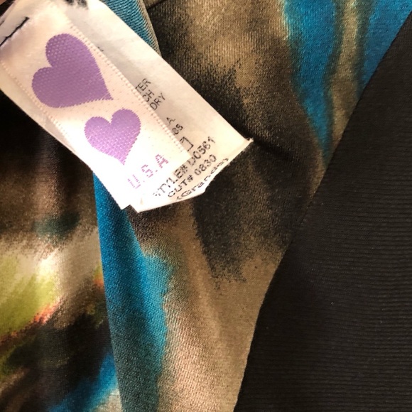 Abstract 3/4 Sleeve Bodycon Dress Size Large - Picture 5 of 6